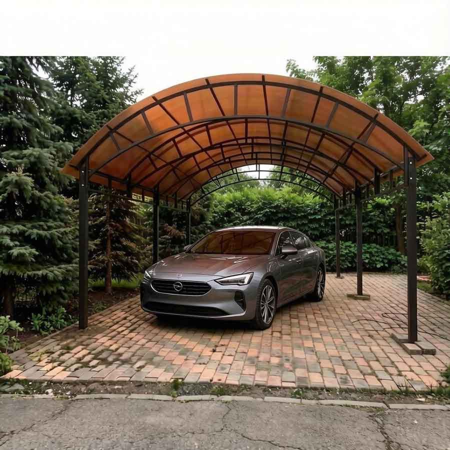 Арочные навесы для автомобиля — цена с установкой под ключ